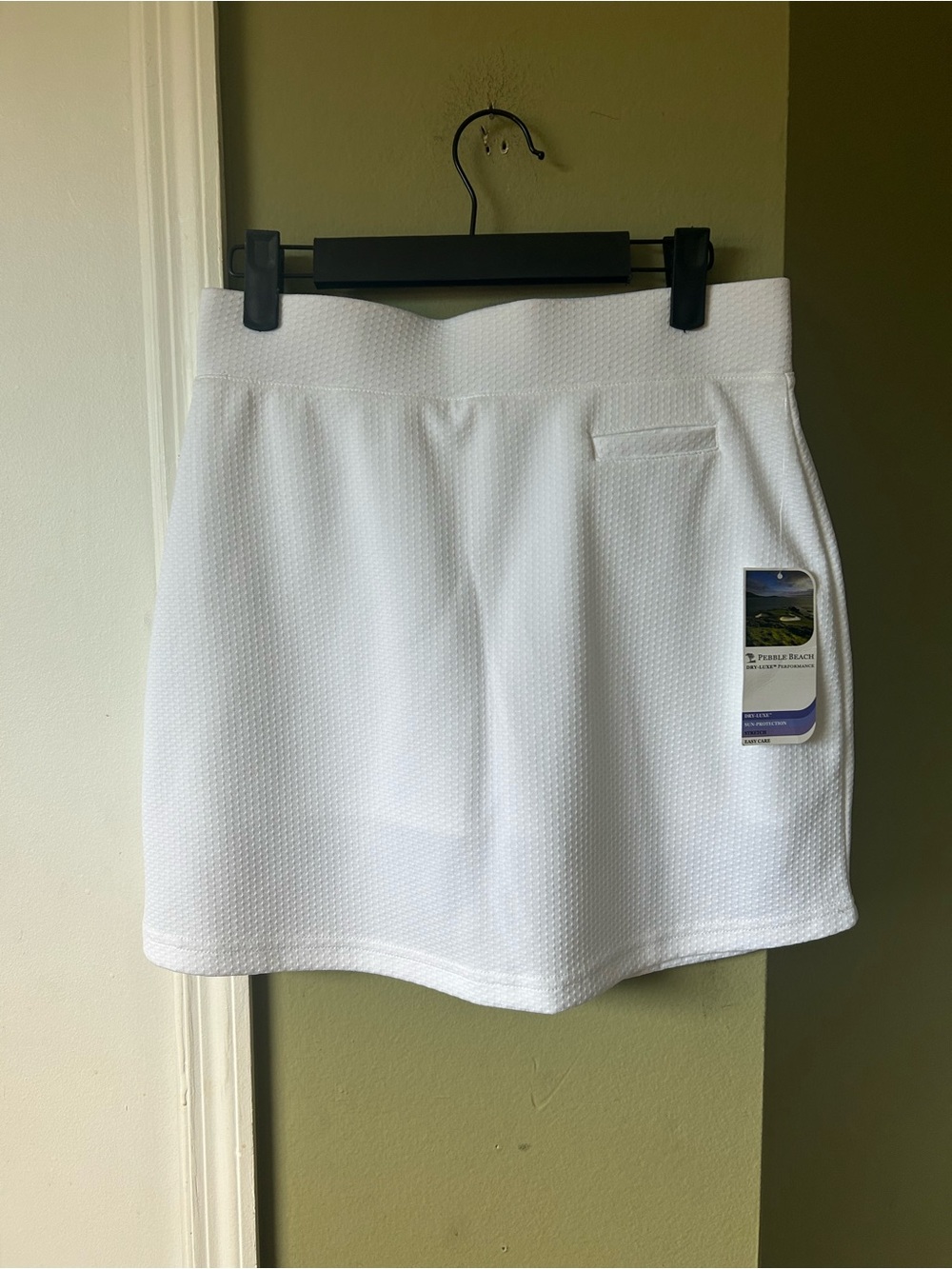 NWT Pebble Beach White Textured Golf Skort Sz S